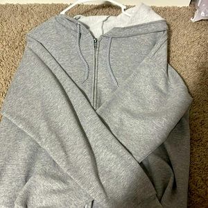 Grey zip up hoodie